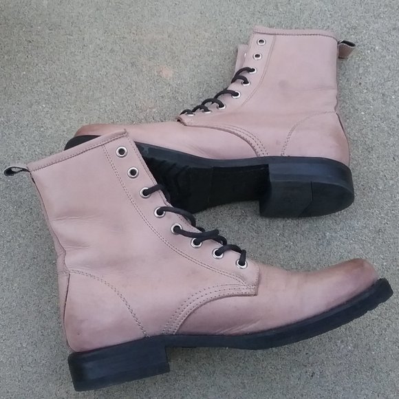 Frye Veronica Leather Lace Up Combat Boots Size 8 - Picture 5 of 16